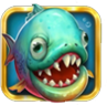 Piranha Pays Niebieski Wild symbol